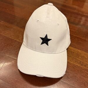 HAUTE SHORE White Boardwalk Baseball Hat w/ Black Star